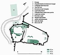 Blois, Chateau, Plan au Moyen Age